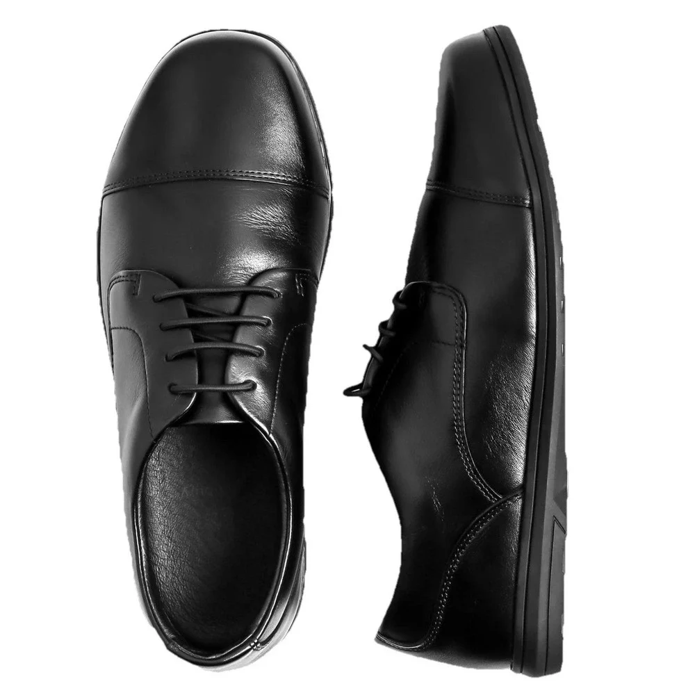 Birchbury Brenston Shoes Men's 15 Black Leather Barefoot Minimalist Derby Oxford